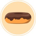 Icon of delicious donut for coffeeshop or bakery. Chocolate and sweets