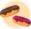 Icon of delicious donut for coffeeshop or bakery. Chocolate and sweets