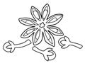 Star Anise And Cloves - Spices Vector Linear Illustration For Coloring Coloring Or Logo. Outline. Spices - star anise and carnatio