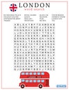 London, UK, July 23, 2021: word search puzzle for learning English. Crossword game. Suitable for social media.