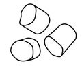 Marshmallows - vector linear picture for coloring. Outline. Marshmallows - sweets - element for coloring book.