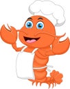 Cartoon chef crab isolated on white background Royalty Free Stock Photo