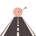Target icon. The road goes straight to the center.