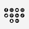 Black social media icons, black social media logos, facebook, whatsapp, youtube, instagram, twitter, pinterest, linkedin, tiktok l