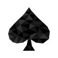 Polygonal geometric crystal poker spade symbol