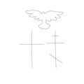 Sacrament of baptism symbol drawing, vector illustration