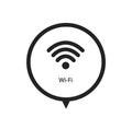 Wifi icon isolated on white or transparent background. Black wi-fi symbol for your design. Vector illustration Royalty Free Stock Photo