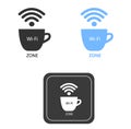 Free wifi zone icons, free wifi zone symbol for hotels and resturents