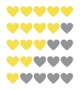 Heart of yellow and gray trending colors 2021 isolated on white background. Royalty Free Stock Photo