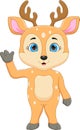 Cartoon cute deer posing standing and waving Royalty Free Stock Photo