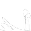 Spoons silhouette line drawing, vector illustration