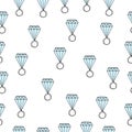 Radiant Rings: Wedding and Beauty Jewelry Seamless Vector Pattern Royalty Free Stock Photo
