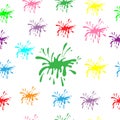 Splash color illustration on white background. colorful splashing. decorative abstract shape. seamless pattern, hand drawn vector. Royalty Free Stock Photo