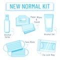 New normal travel kit.Alchohol spray,Alchohol gel,paper wipes,tissue,medical mask,zip lock bag.