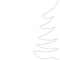 Christmas tree silhouette drawing sketch, vector illustration Royalty Free Stock Photo