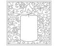 Christmas winter coloring page with candles, snowflakes and stars - vector zentangle for coloring. Outline. Linear drawing with co Royalty Free Stock Photo