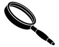 Loupe, - Magnifying Glass - vector silhouette illustration for sign or icon. Framed Magnifying Lens - Magnifying device for a logo
