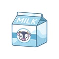 Small milk carton with cow head icon sign clipart element. Royalty Free Stock Photo