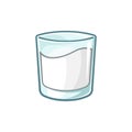 Small glass of vanilla milk vector illustration