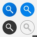 Search icon or magnifying glass symbol set Royalty Free Stock Photo