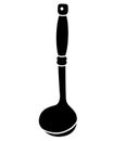 Ladle - large serving spoon - vector silhouette illustration for logo or pictogram. The scoop is a kitchen tool - an element for a