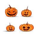 happy Halloween pumpkins family cute cartoon Royalty Free Stock Photo