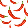 Super hot red chilli pepper seamless pattern Royalty Free Stock Photo