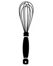 Whisk - vector silhouette illustration for logo or pictogram. Whisk - Kitchen tool for sign or icons. Kitchenware Royalty Free Stock Photo
