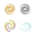 Dots in Circle Form . Spirals colorful on white background. Royalty Free Stock Photo