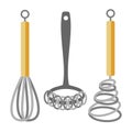 Set of kitchen utensils, whisks - vector illustration