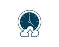 Vector Time Blue Clock with cloud icon - Watching Time Device -Alarm Clock Royalty Free Stock Photo