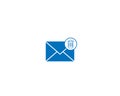 Vector flat Mail Message with dustbin icon Contact Symbol Envelope template Email Icon