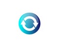 Web circular reloading icon repeat loop sign recycle play again button