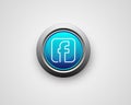 Facebook Social Media Icon Logo With Shadow