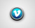 Web vimeo icon button template icon sign symbol