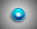 Icon of a mortarboard with an academic cap and an education message Royalty Free Stock Photo