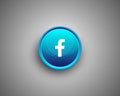 Facebook Social Media Icon Logo With Shadow Royalty Free Stock Photo