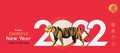 Chinese New Year 2022 modern minimal design for banner, poster card, header for website. Chinese zodiac Tiger symbol