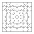 Jigsaw puzzle blank template of 49 pieces. Royalty Free Stock Photo