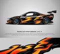 Sport car wrap design vector for race car, pickup truck, rally, adventure vehicle, uniform and sport livery.