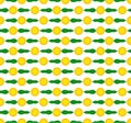 Marigold flowers and Mango leaves decoration seamless pattern