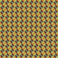 Orange and green colour seamless pattern background. Trendy geometric elements creating a pop art style form.