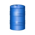 Blue metal barrel on a white background Royalty Free Stock Photo