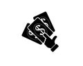 Cash in hand dollar sign icon template