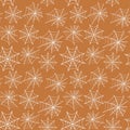 Halloween seamless pattern. Different light cobwebs on an orange background Royalty Free Stock Photo