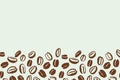 Coffee brown beans background Vector hand drawn illustration.