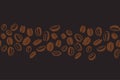 Coffee beans seamless pattern and background.