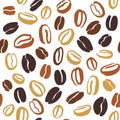 Coffee beans scetch seamless pattern