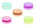 Macaroon set. Macaroon cakes of different colors - vector set of sweets. Sweet pastries, cookies