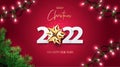 Merry Christmas and Happy New Year 2022 greeting card, banner, poster, holiday cover